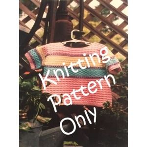 New Sarah James CH-514 Summer Sampler Pullover Sweater Child Knitting Pattern